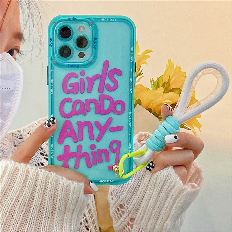 New Style Graffiti Personalized English Lanyard Phone Case New Style Graffiti Personalized English Lanyard Phone Case